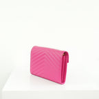 Saint Laurent Cassandre Pink Wallet On Chain Full Set