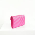 Saint Laurent Cassandre Pink Wallet On Chain Full Set