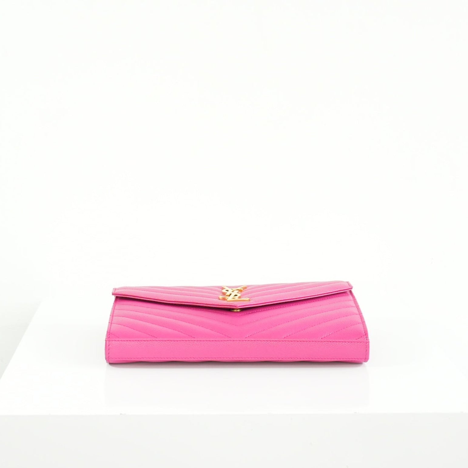Saint Laurent Cassandre Pink Wallet On Chain Full Set