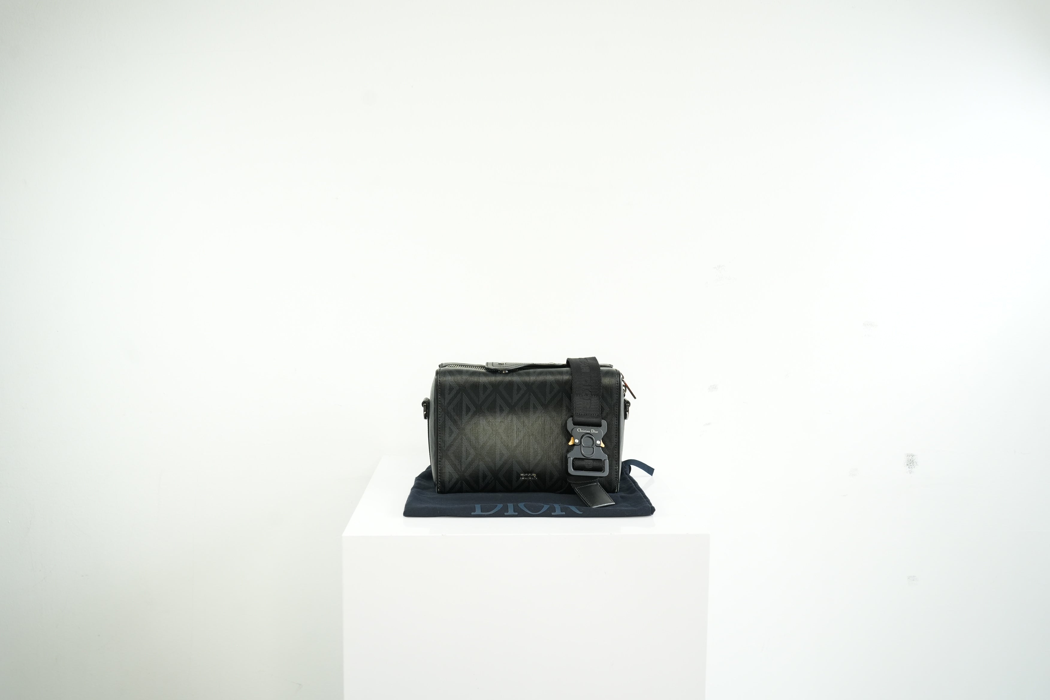 Christian Dior Canvas Black Diamond Lingot 22 Bag w/ dustbag