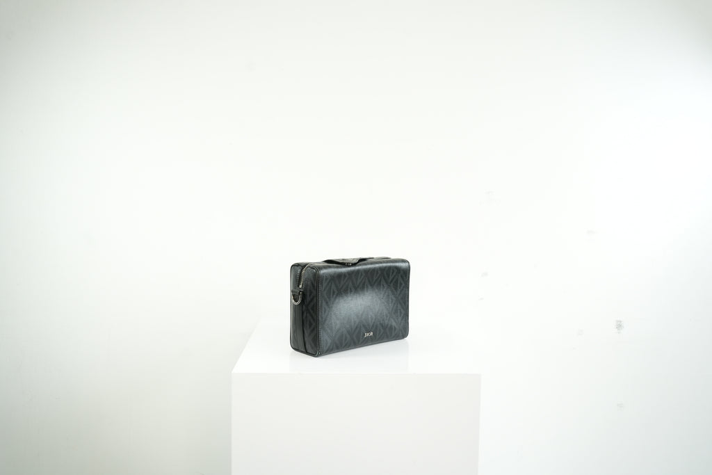 Christian Dior Canvas Black Diamond Lingot 22 Bag w/ dustbag