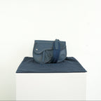 Christian Dior Blue Grained Calfskin Saddle Pouch w/ dust bag
