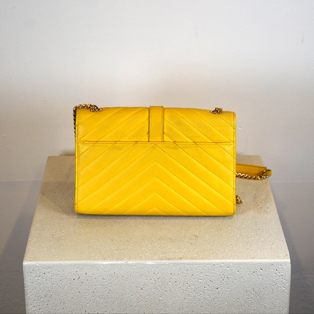 Saint Laurent Yellow Cassandre Envelope Wallet-On-Chain