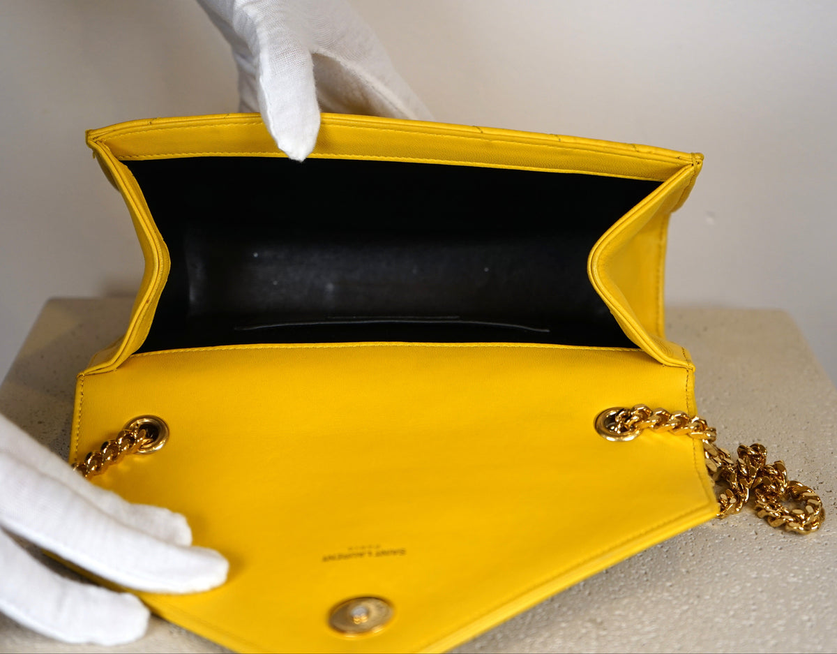 Saint Laurent Yellow Cassandre Envelope Wallet-On-Chain
