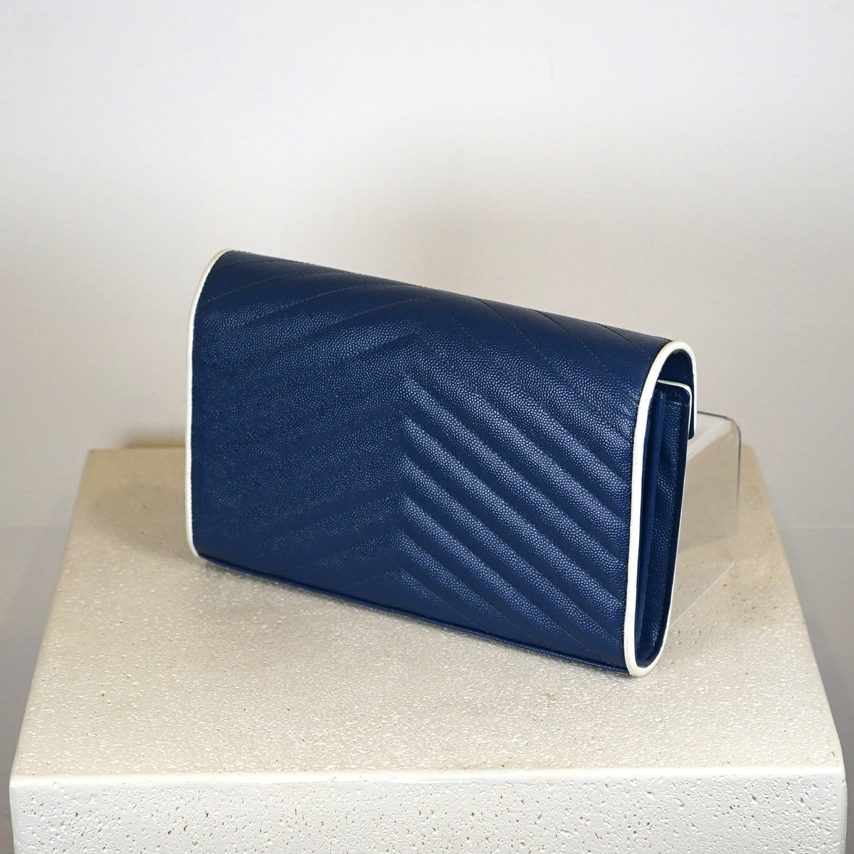 YSL Blue Envelope Shoulder Bag W/ Chain