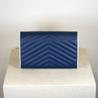 YSL Blue Envelope Shoulder Bag W/ Chain