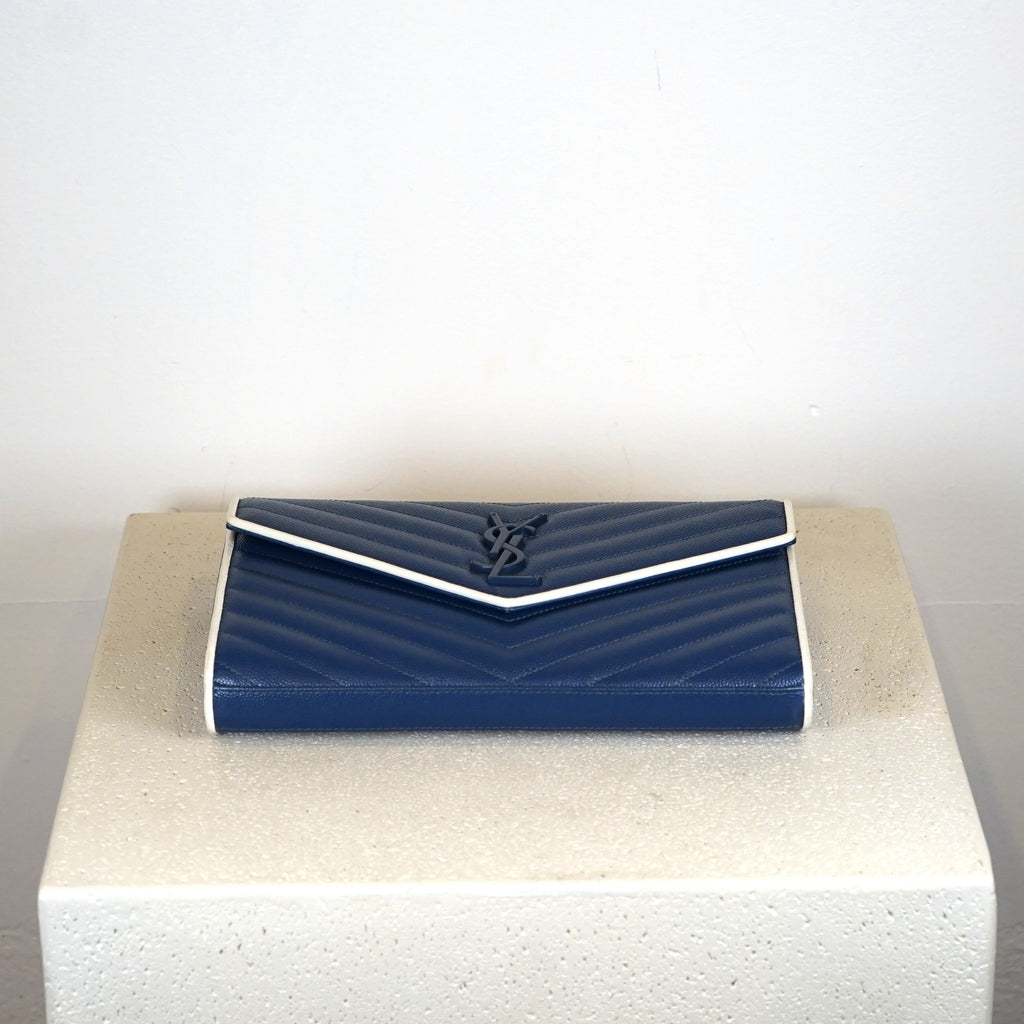 YSL Blue Envelope Shoulder Bag W/ Chain
