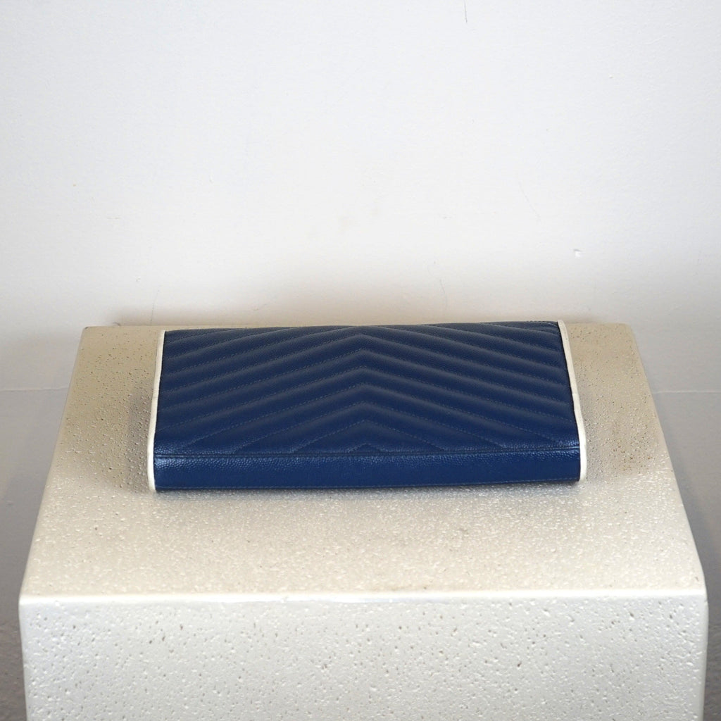 YSL Blue Envelope Shoulder Bag W/ Chain