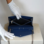 YSL Blue Envelope Shoulder Bag W/ Chain