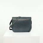 Celine Navy Blue Python Classic Box Flap Bag