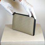 Bottega Veneta Intrecciato Zip Around Leather Wallet Clutch