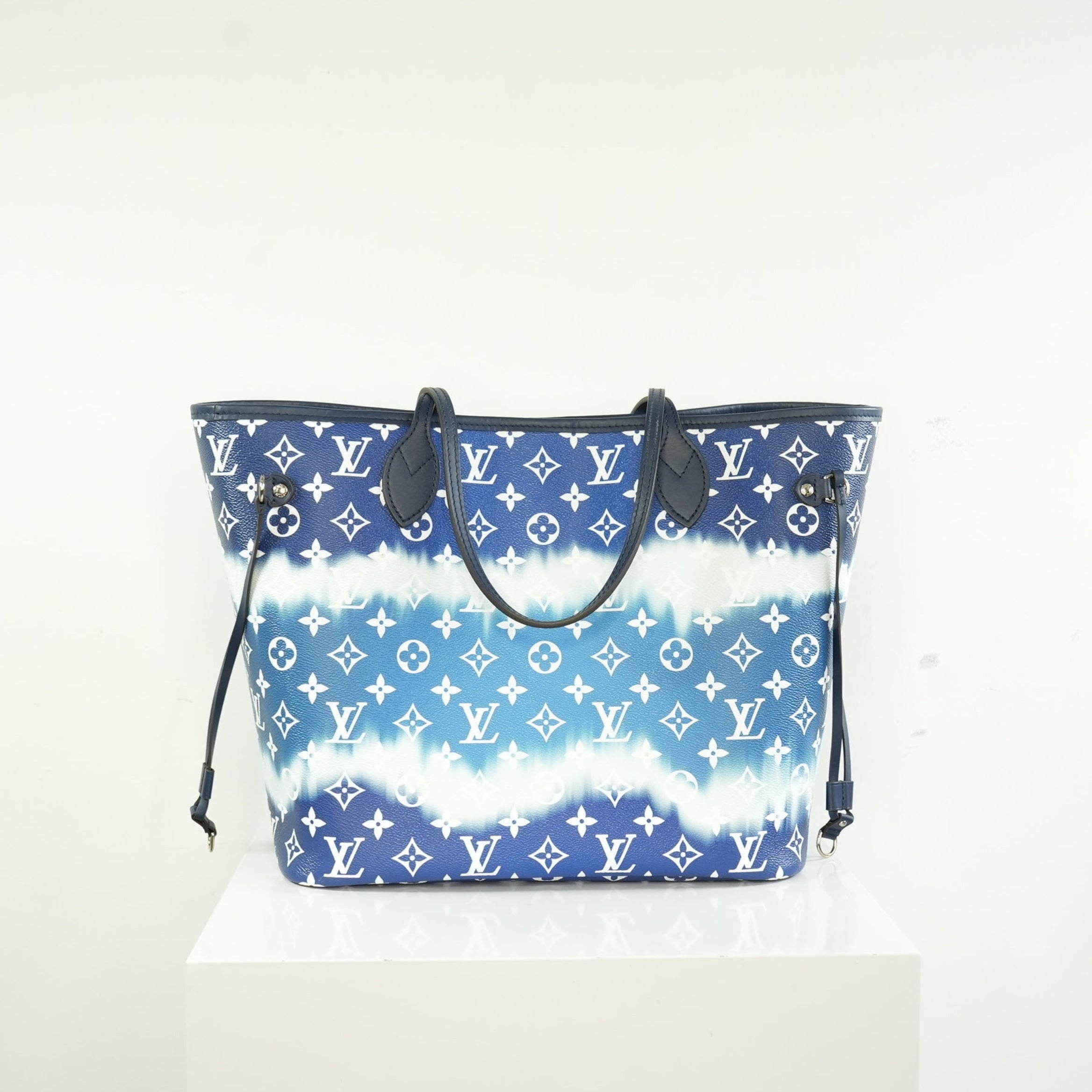 Louis Vuitton LImited Edition LV Escale Collection Blue Neverfull MM Bag Full Set
