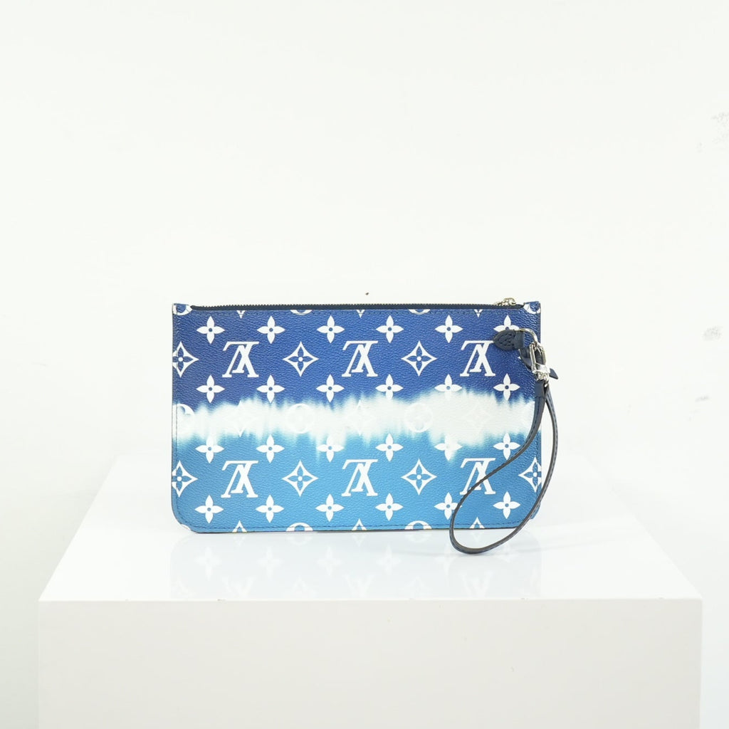 Louis Vuitton LImited Edition LV Escale Collection Blue Neverfull MM Bag Full Set