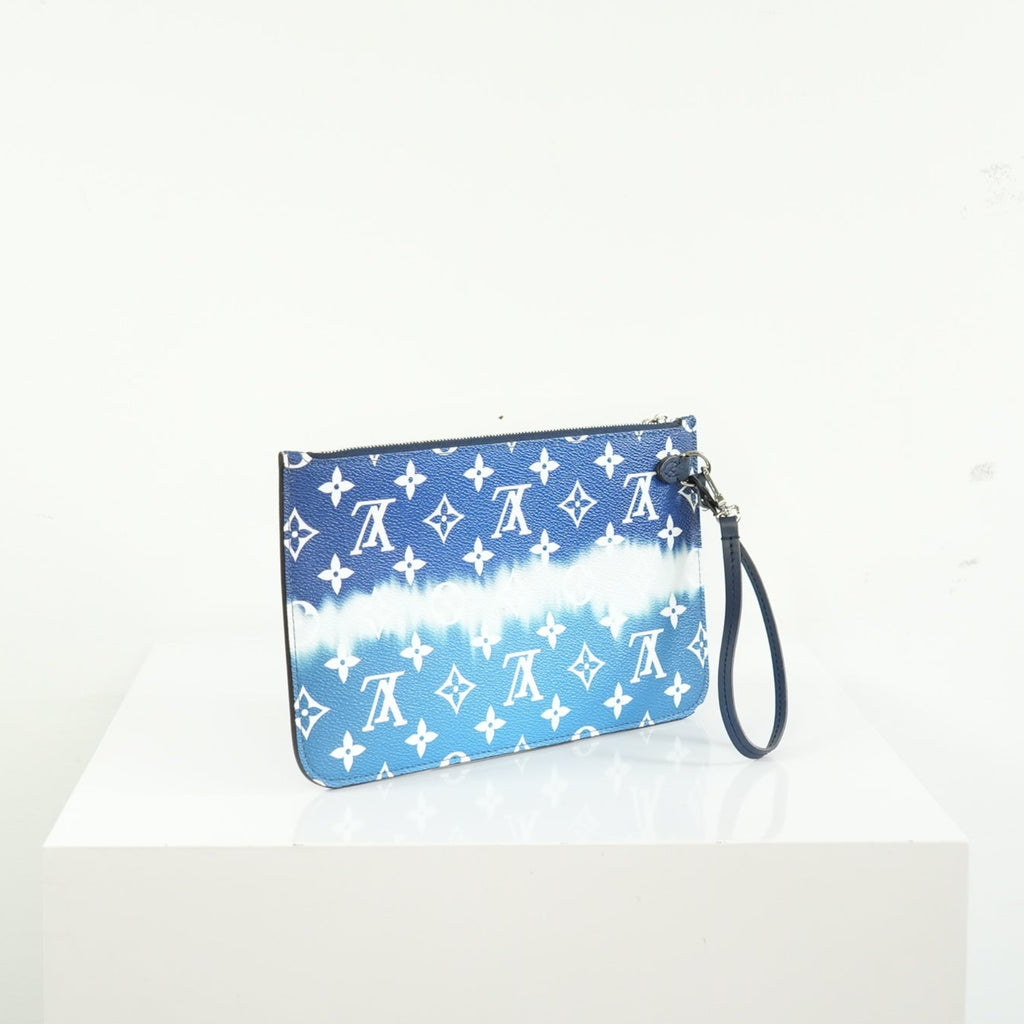 Louis Vuitton LImited Edition LV Escale Collection Blue Neverfull MM Bag Full Set