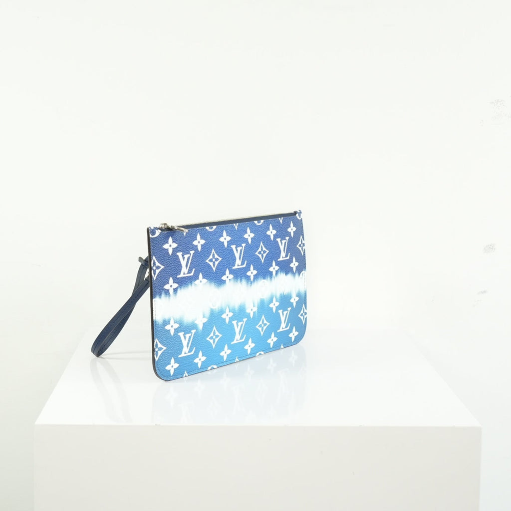Louis Vuitton LImited Edition LV Escale Collection Blue Neverfull MM Bag Full Set