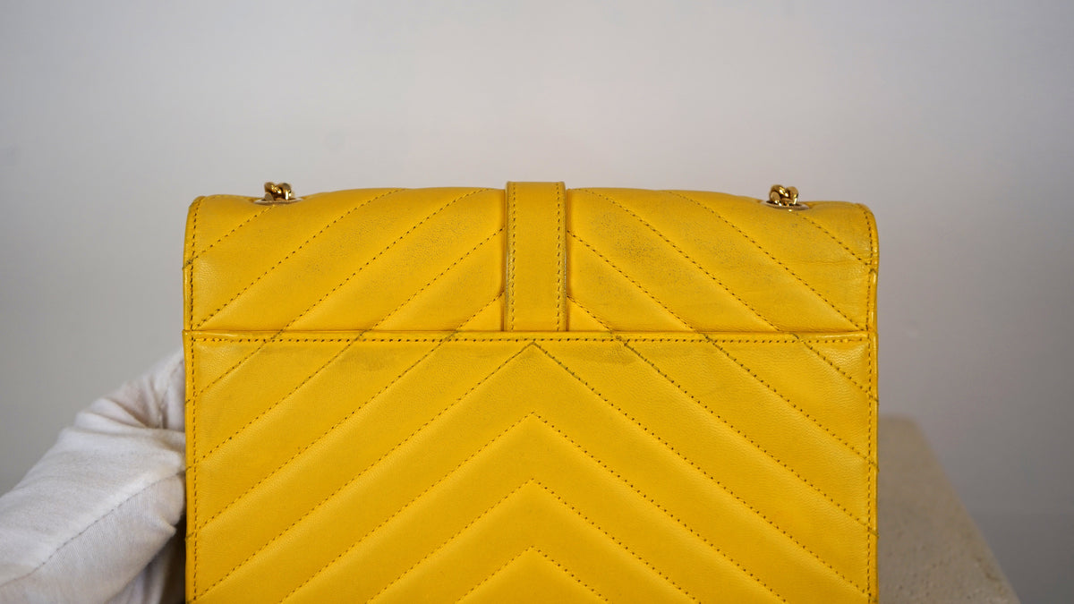 Saint Laurent Yellow Cassandre Envelope Wallet-On-Chain