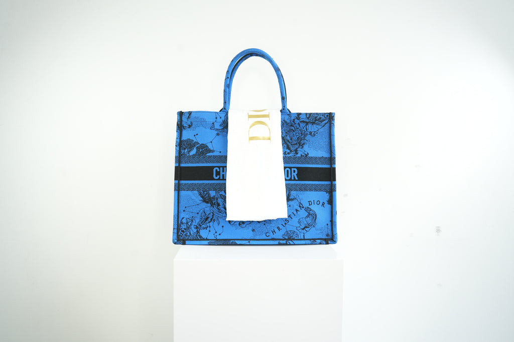 Christain Dior Blue Toile De Jouy Zodiac Book Tote
