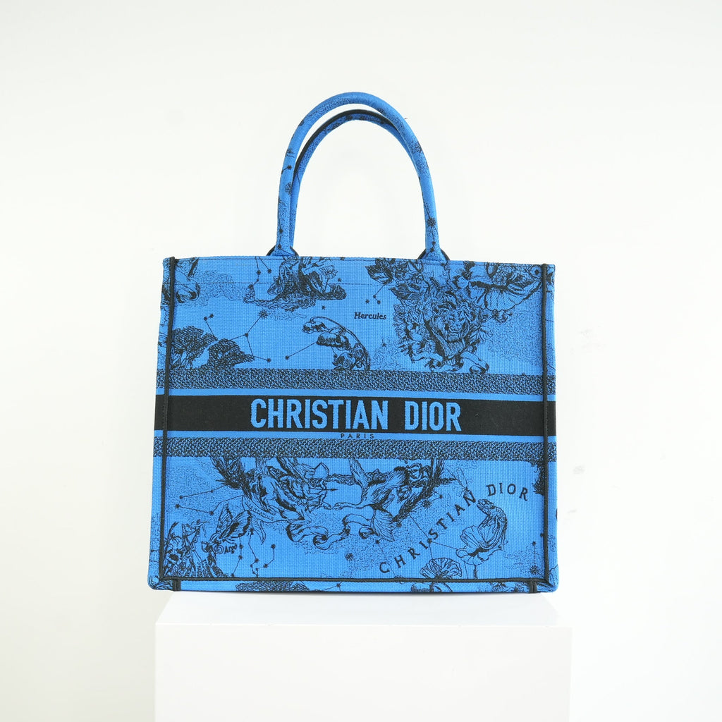 Christain Dior Blue Toile De Jouy Zodiac Book Tote