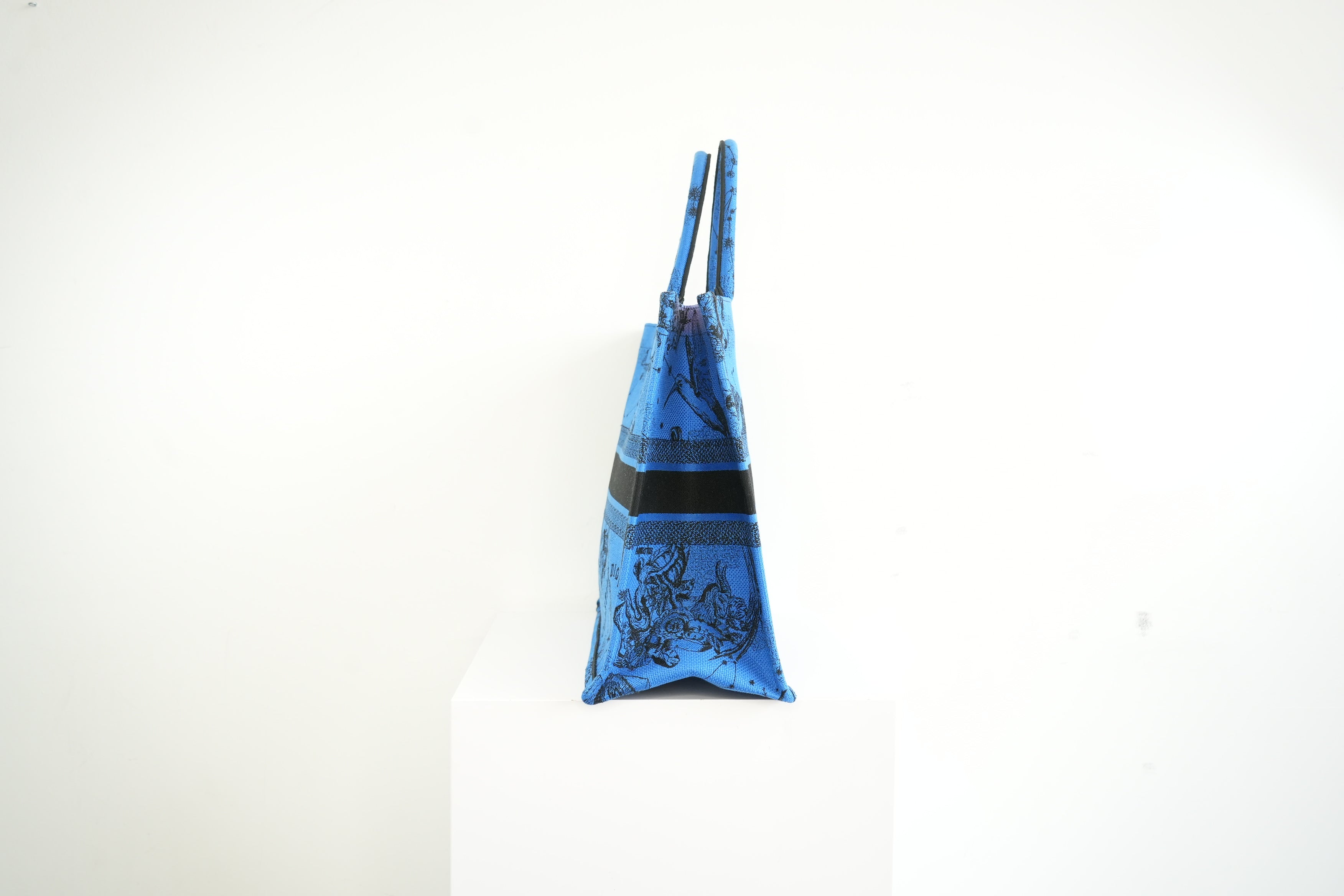 Emilio Pucci Straw Zebra Interior with Blue Trim Beach Tote Bag w/ dust bag