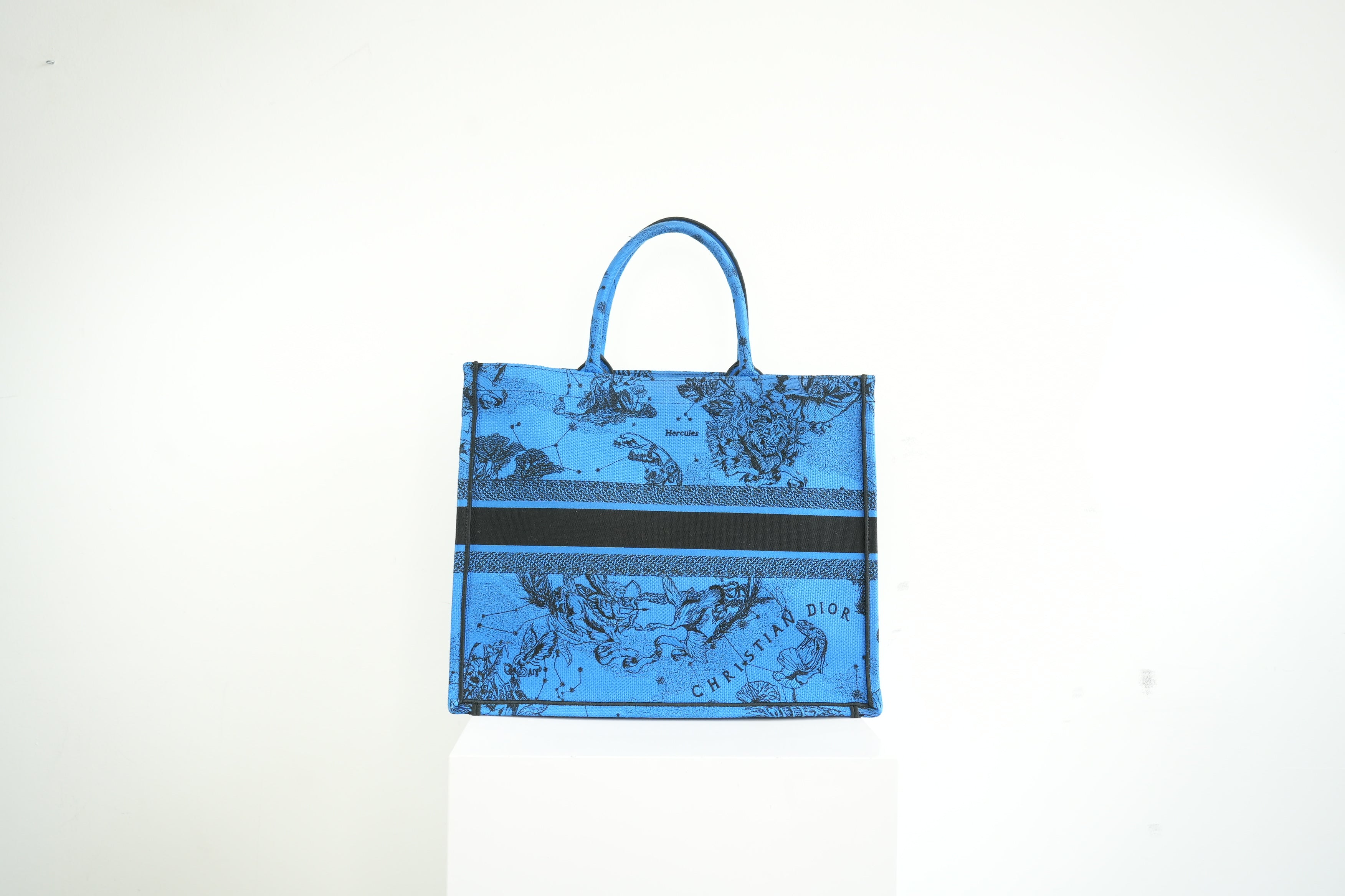 Emilio Pucci Straw Zebra Interior with Blue Trim Beach Tote Bag w/ dust bag