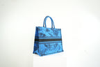 Emilio Pucci Straw Zebra Interior with Blue Trim Beach Tote Bag w/ dust bag