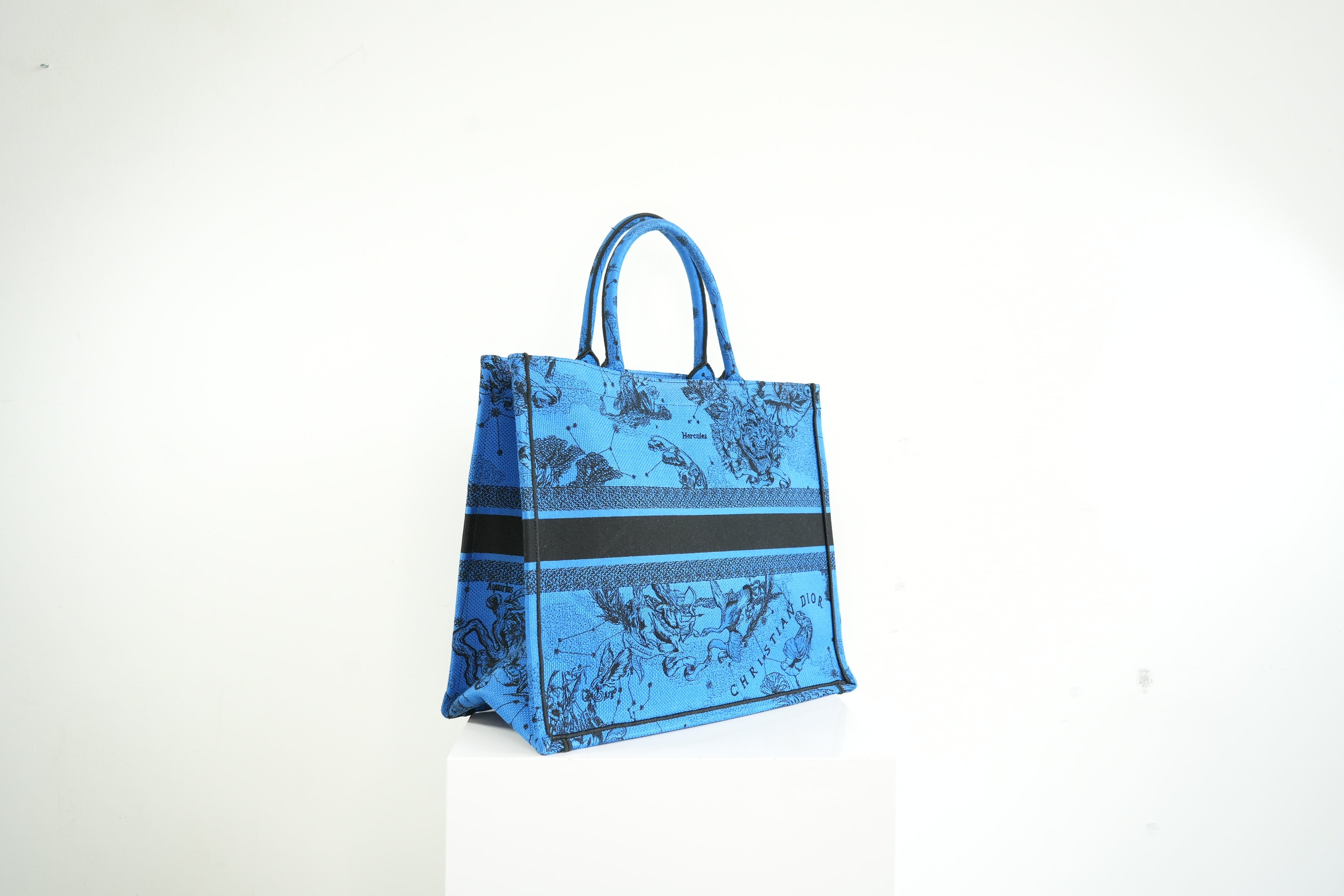 Emilio Pucci Straw Zebra Interior with Blue Trim Beach Tote Bag w/ dust bag