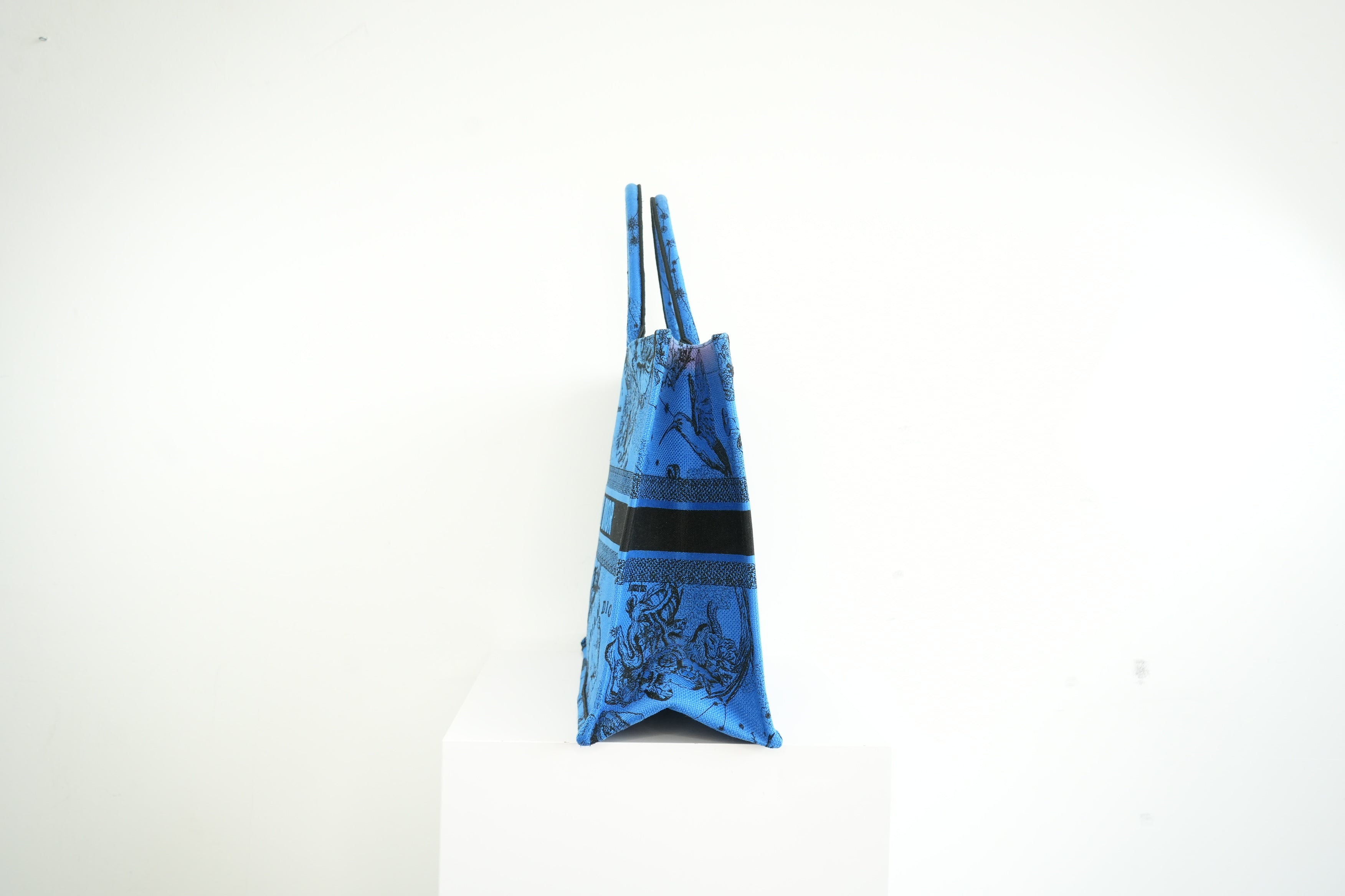 Emilio Pucci Straw Zebra Interior with Blue Trim Beach Tote Bag w/ dust bag