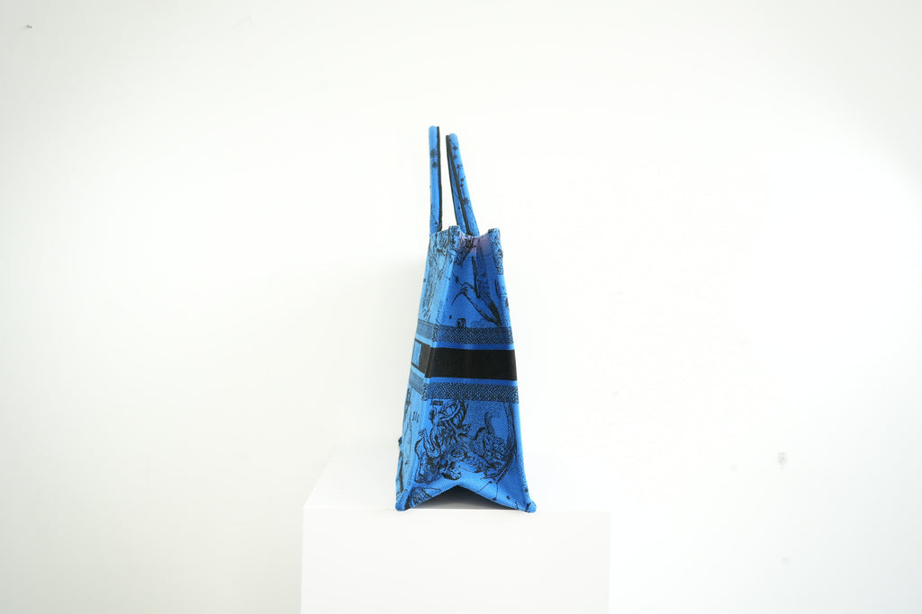 Christain Dior Blue Toile De Jouy Zodiac Book Tote