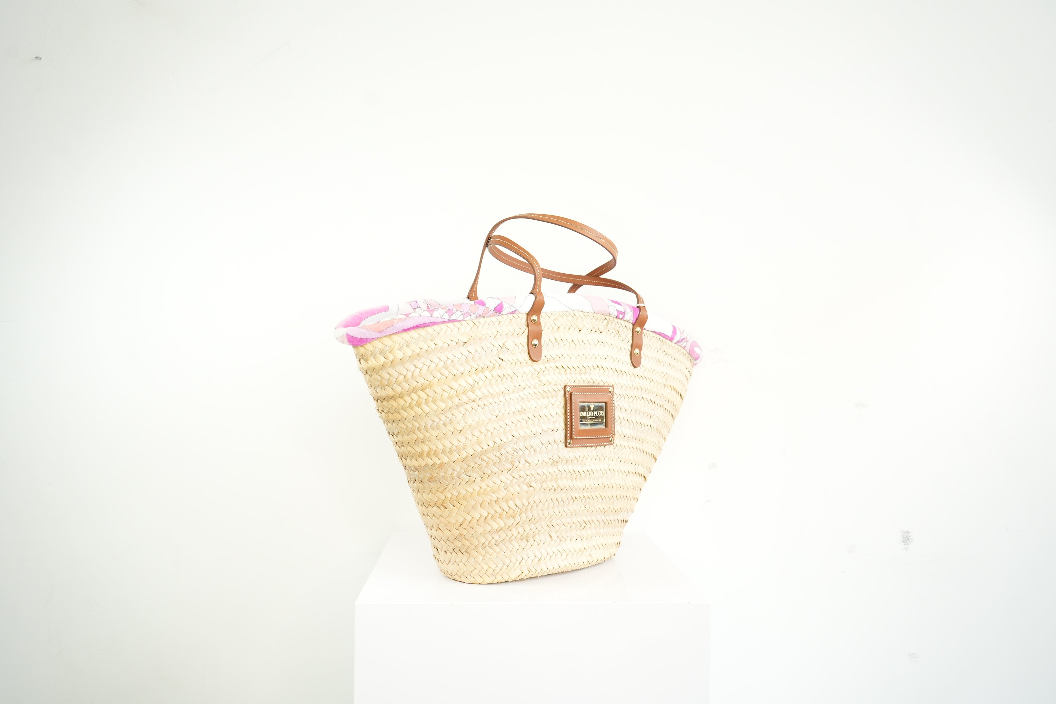 Emilio Pucci Wicker Basket Pink Inside Pattern (Deadstock) w/ dust bag