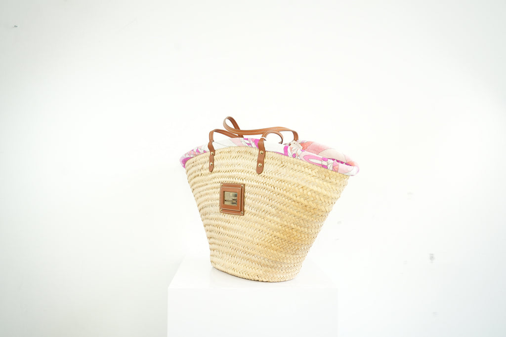 Emilio Pucci Wicker Basket Pink Inside Pattern (Deadstock) w/ dust bag