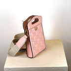 Gucci Calfskin GG Mattalasse Mini Top Slip Handle Crossbody Pink