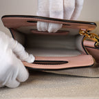 Gucci Calfskin GG Mattalasse Mini Top Slip Handle Crossbody Pink