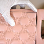 Gucci Calfskin GG Mattalasse Mini Top Slip Handle Crossbody Pink