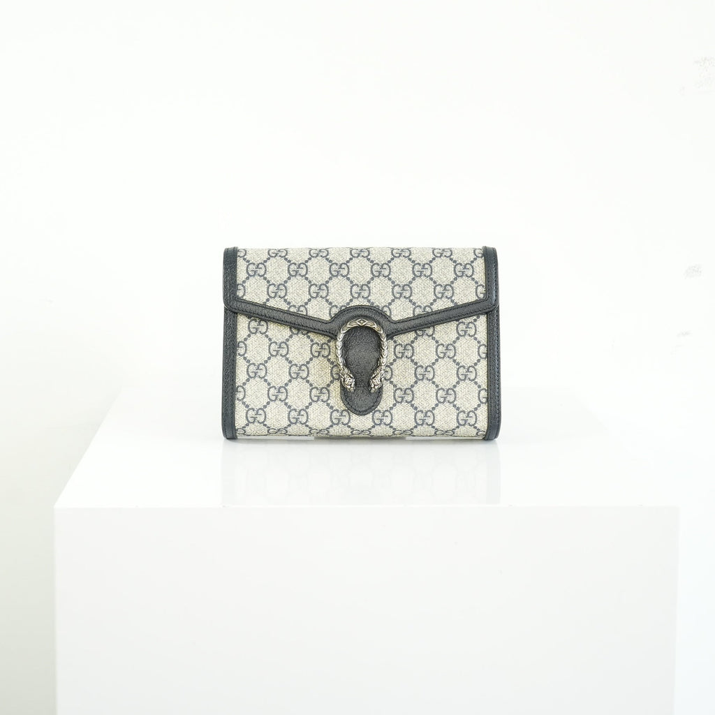 Gucci Navy GG Supreme Canvas Dionysus Bag Full Set