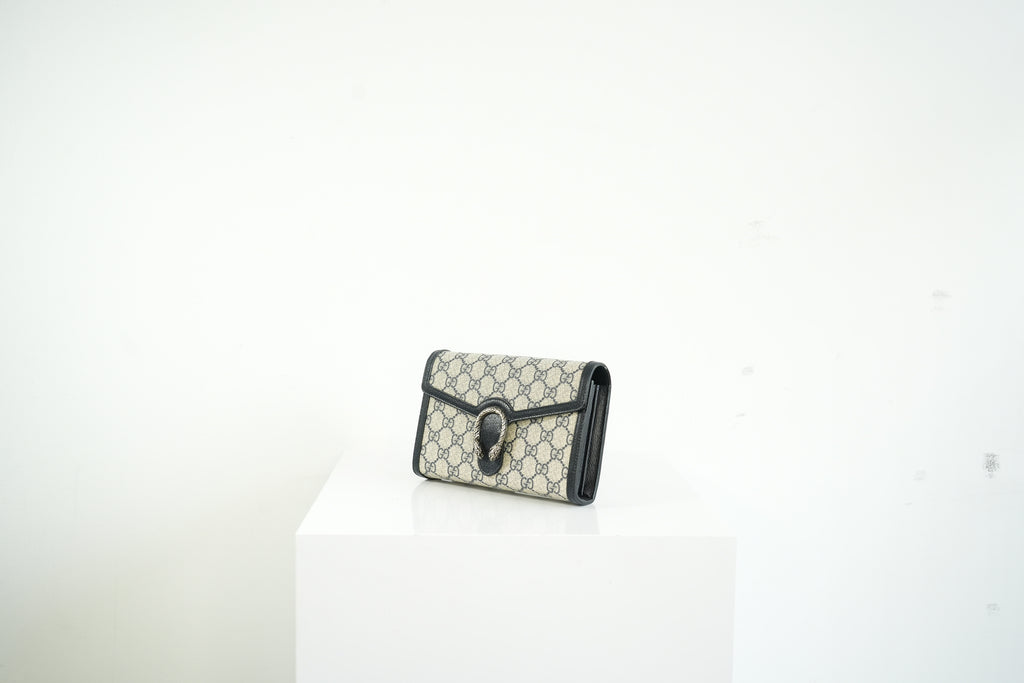 Gucci Navy GG Supreme Canvas Dionysus Bag Full Set