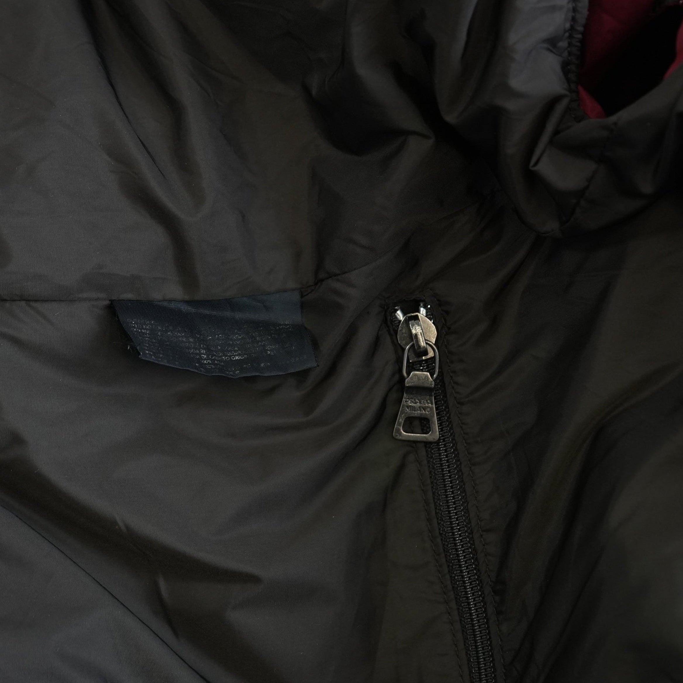 Prada Sport Red Nylon Jacket with Detachable Hood