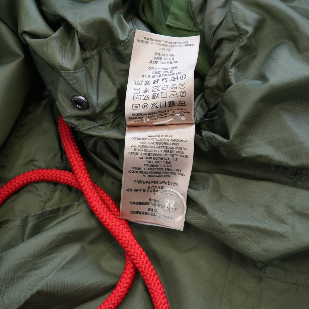Burberry Nylon Hooded Mod Coat Parka Jacket Olive Green Size 0