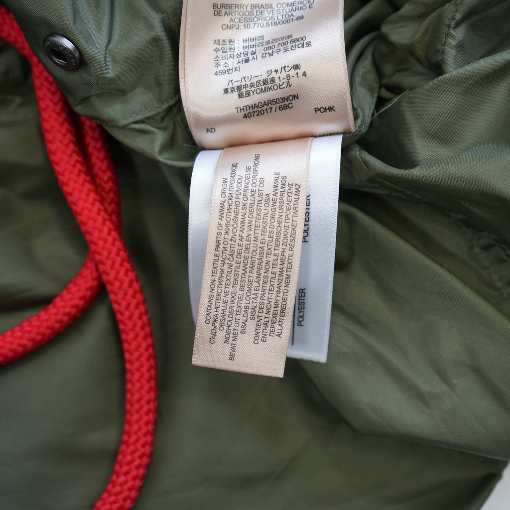 Burberry Nylon Hooded Mod Coat Parka Jacket Olive Green Size 0