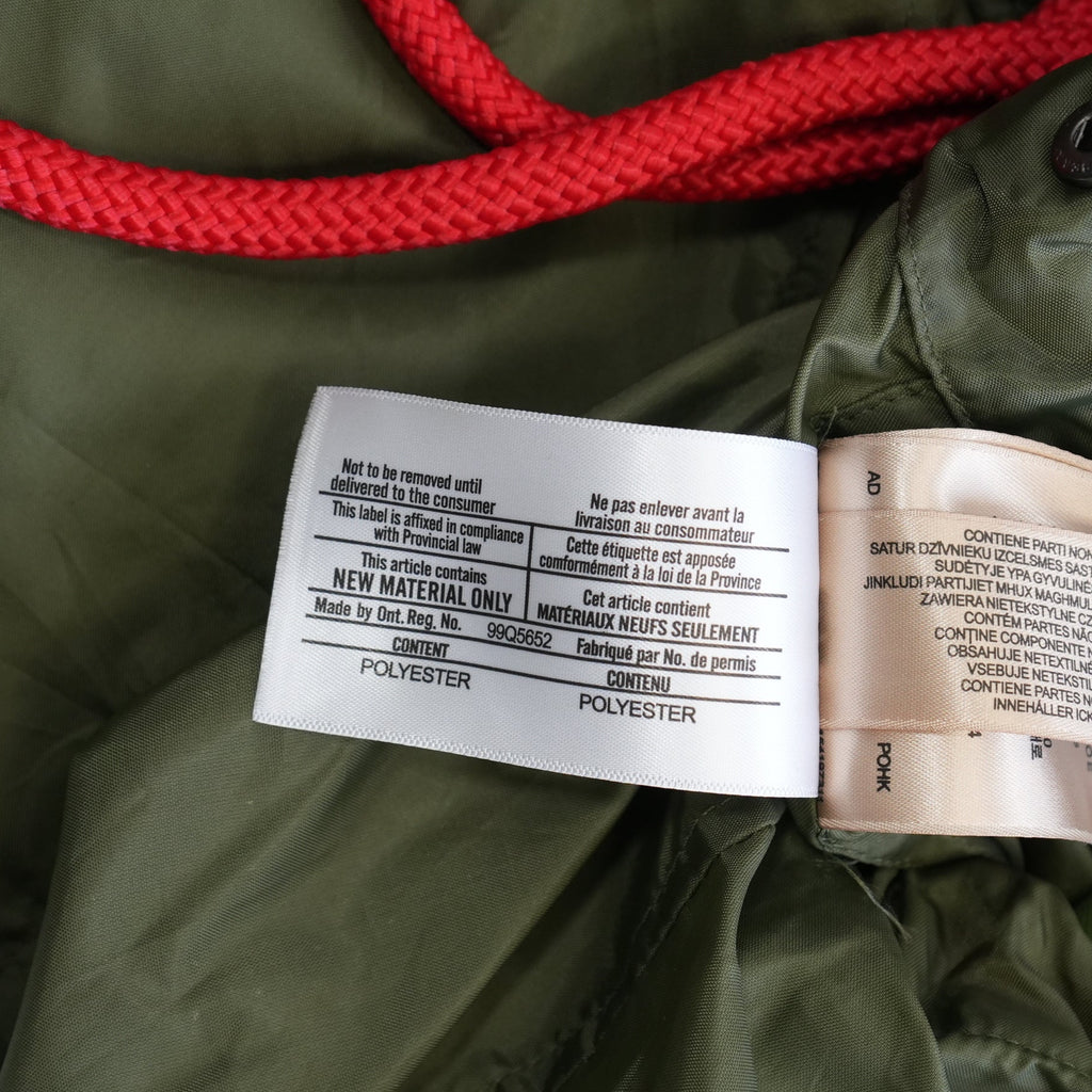 Burberry Nylon Hooded Mod Coat Parka Jacket Olive Green Size 0