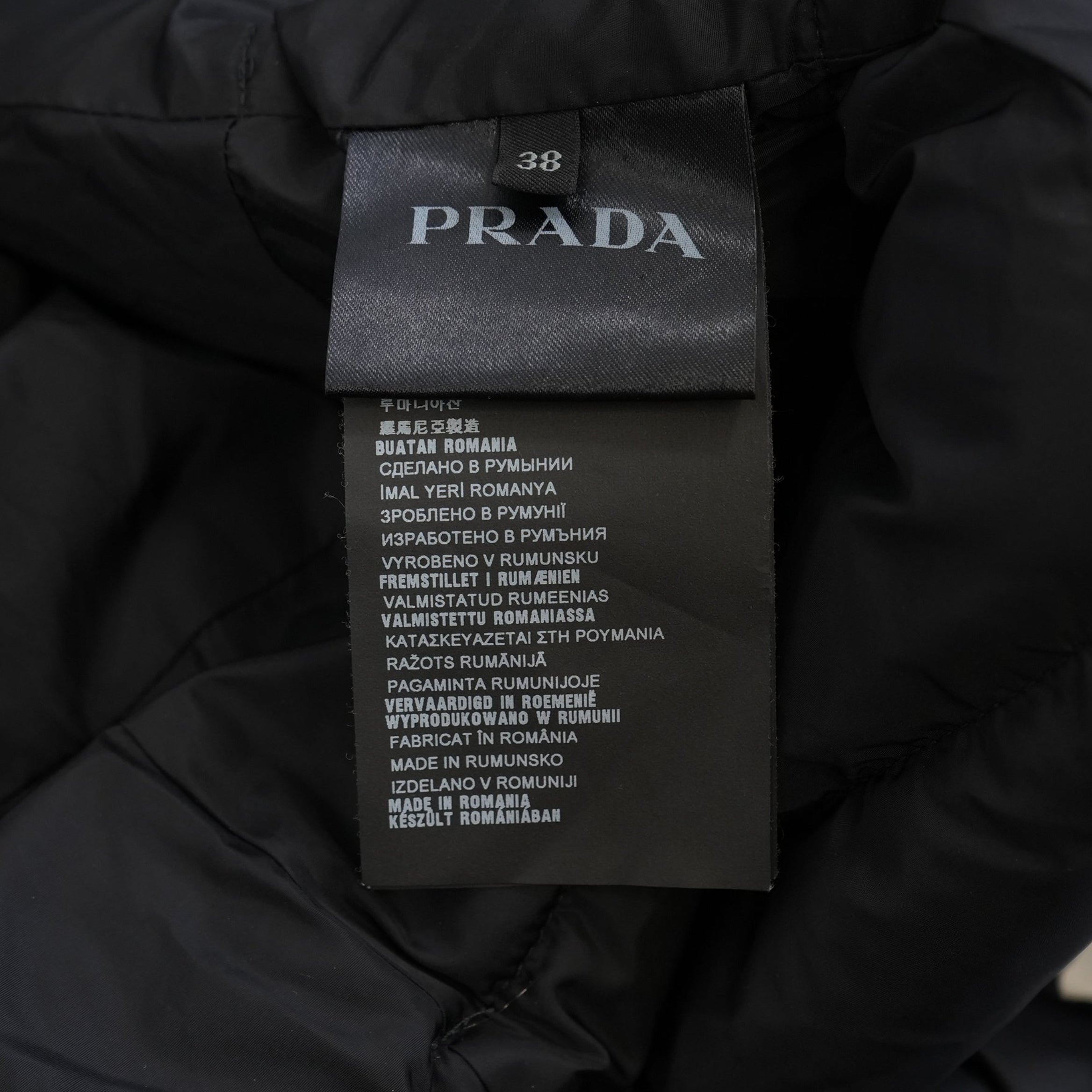 Prada Floral Camouflage Down Hooded Full Zip Puffer Jacket Size 38
