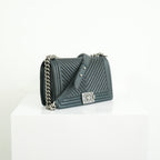 Chanel Black Chevron Boy Bag