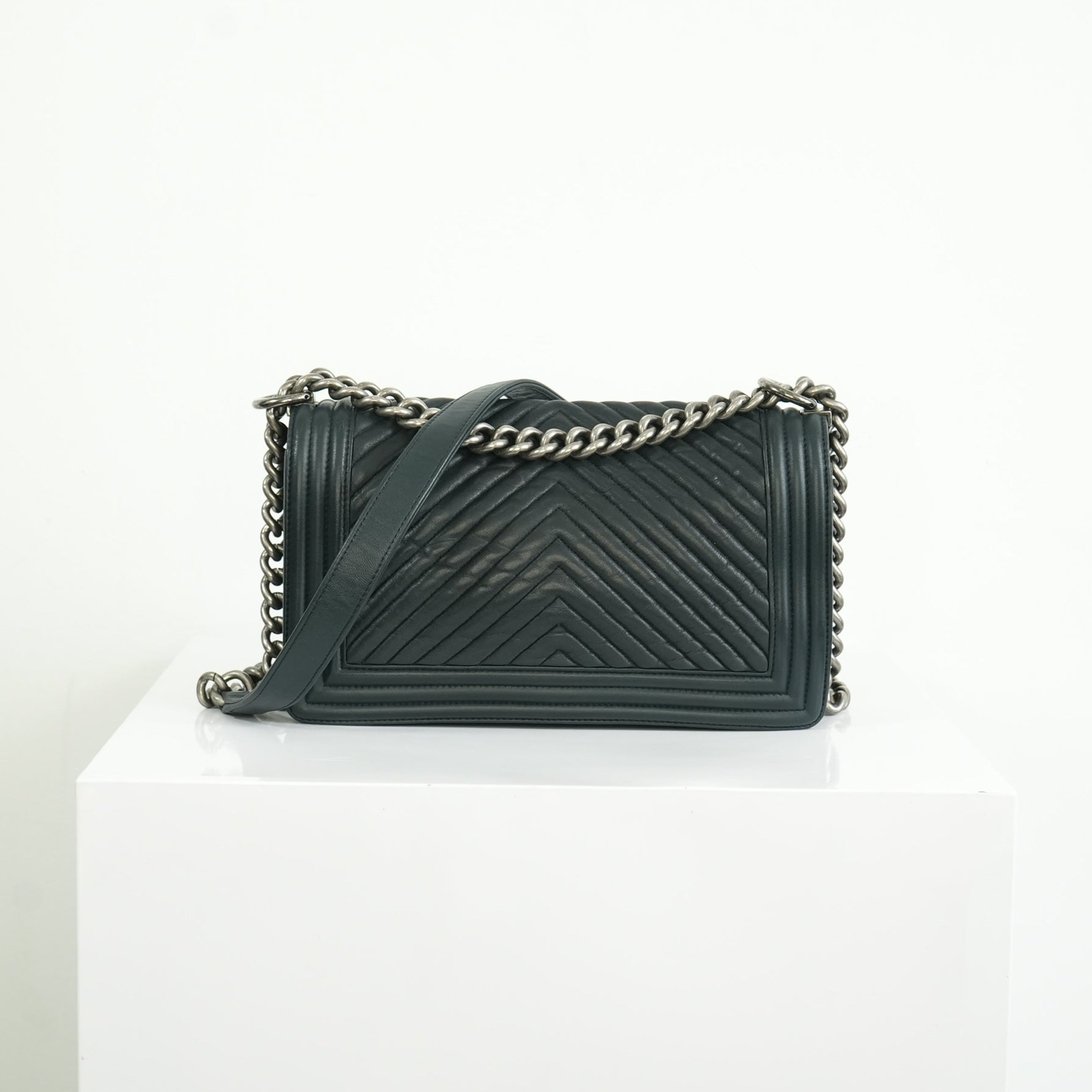 Chanel Black Chevron Boy Bag