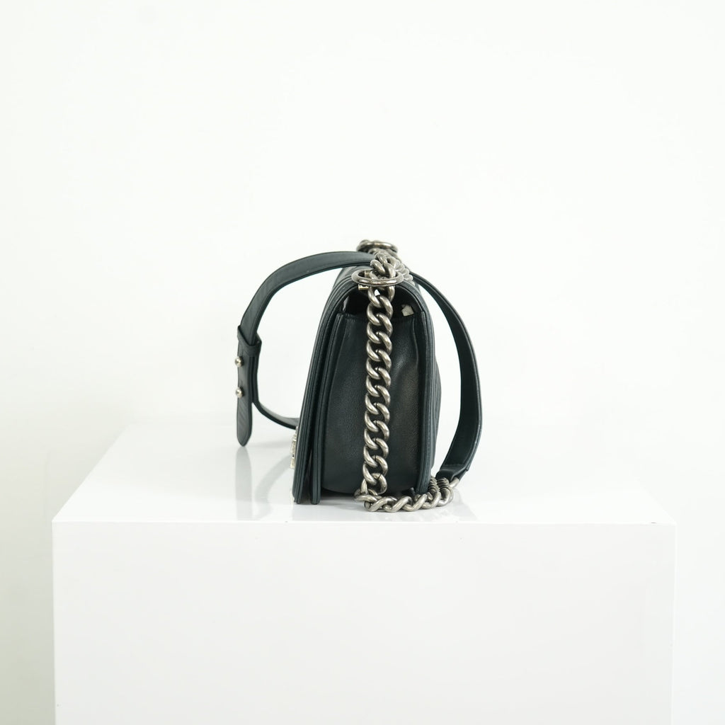 Chanel Black Chevron Boy Bag