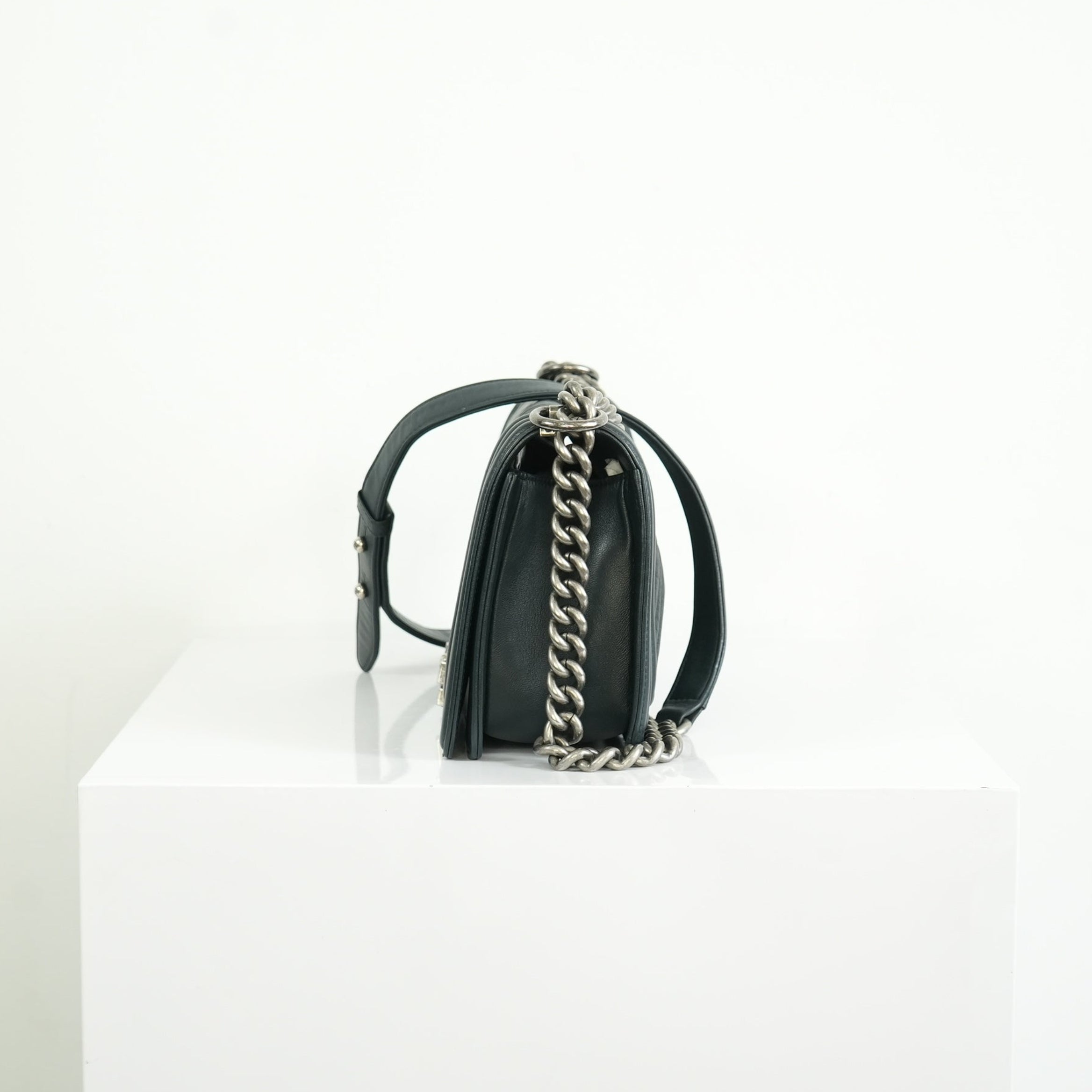 Chanel Black Chevron Boy Bag