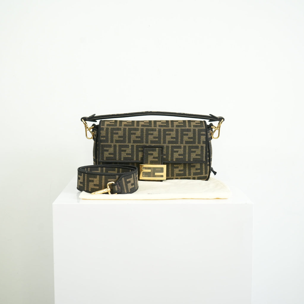 Fendi Baguette (2way) Medium Monogram Brown FF Jacquard Fabric
