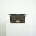 Fendi Baguette (2way) Medium Monogram Brown FF Jacquard Fabric