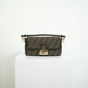 Fendi Baguette (2way) Medium Monogram Brown FF Jacquard Fabric