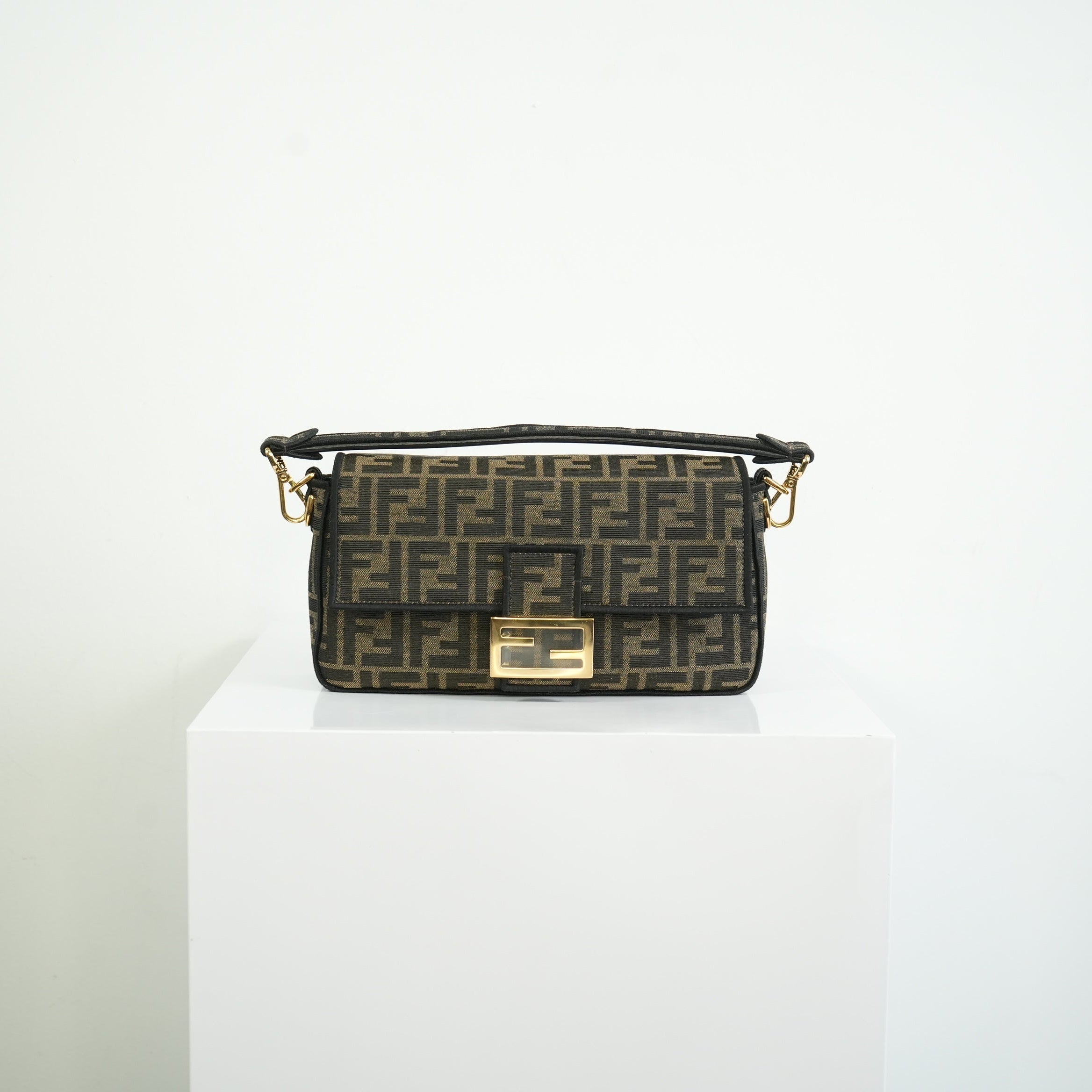 Fendi Baguette (2way) Medium Monogram Brown FF Jacquard Fabric