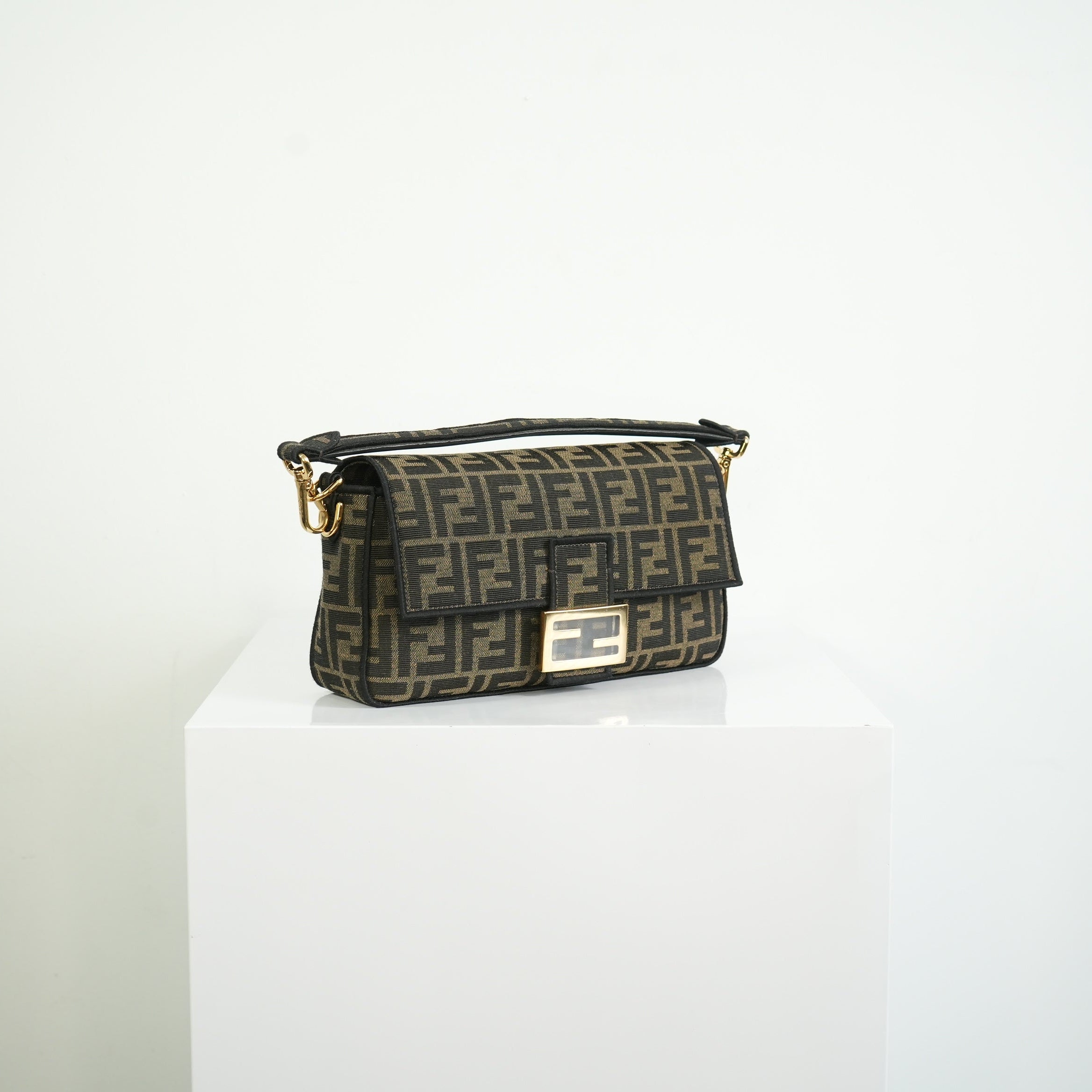 Fendi Baguette (2way) Medium Monogram Brown FF Jacquard Fabric