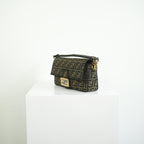 Fendi Baguette (2way) Medium Monogram Brown FF Jacquard Fabric